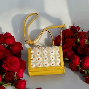 Jessica Simpson Yellow Floral Crossbody Bag
